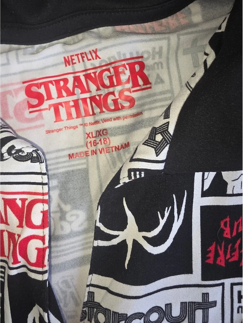 Ladies stranger things pajama set size XL 16/18